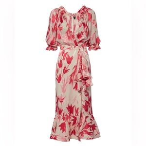 Saloni Olivia Dress in Rainbow Coral